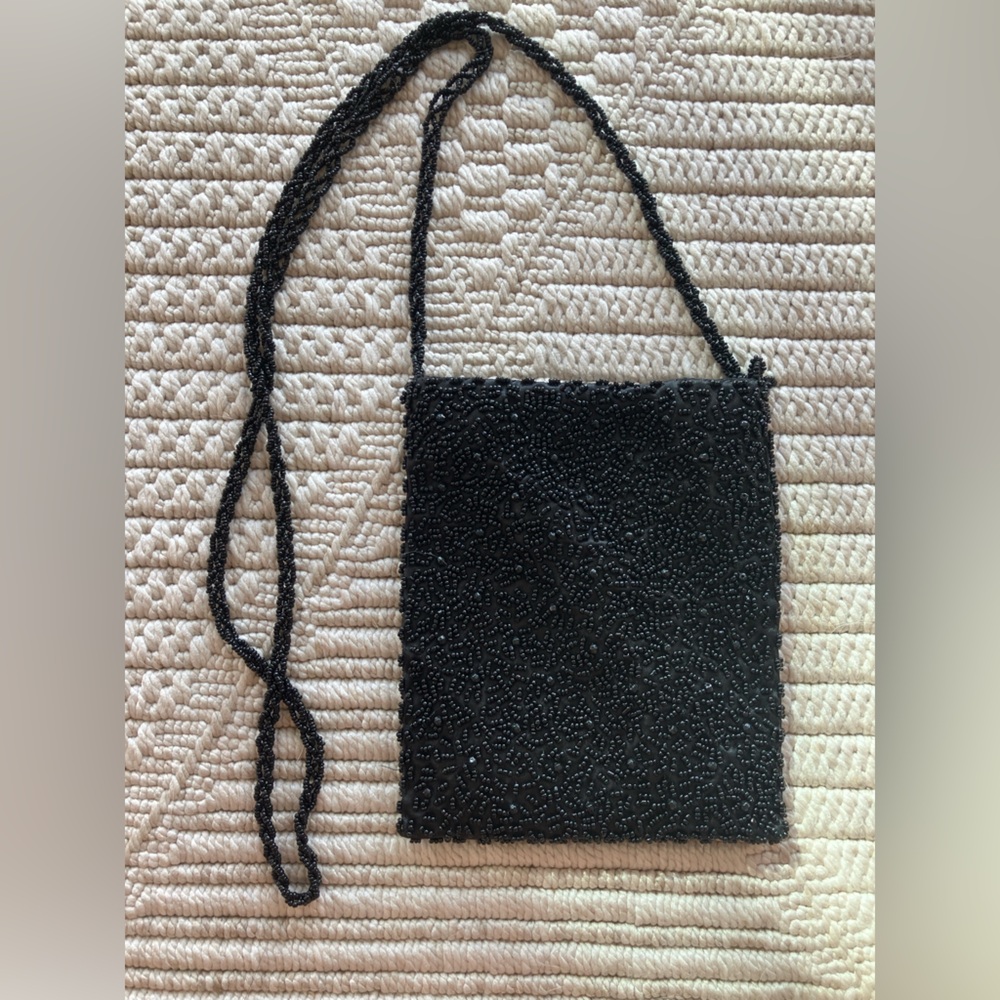 Alexia Designs Black Beaded Mini Bag